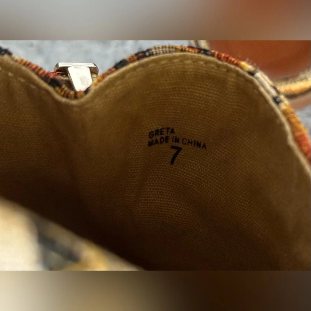 Band Of Gypsies Greta Mules Tapestry Slip-On Buckle brown Size 7 - Picture 6 of 10